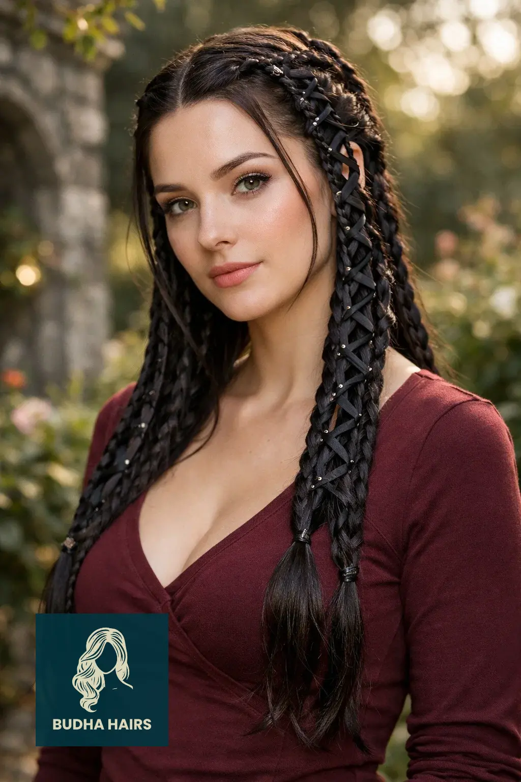 50 Enchanting Witch Hairstyles: Gothic, Modern & Fantasy Looks 28 Corset Laced Braids