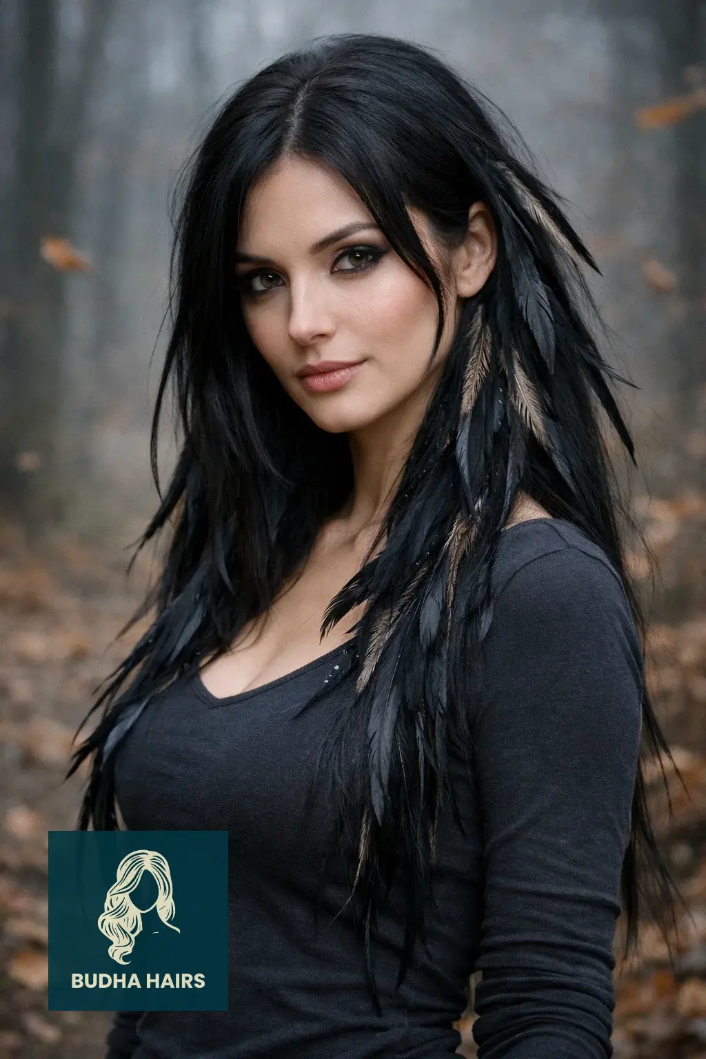 50 Enchanting Witch Hairstyles: Gothic, Modern & Fantasy Looks 30 Crow Feather Extensions