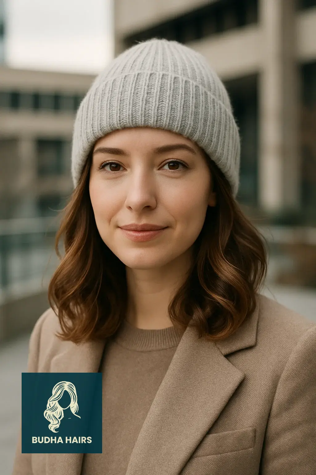 35 Best Hat Hairstyles for Work to Stay Polished & Professional 25 Curled Ends Peeking Beneath a Work Beanie
