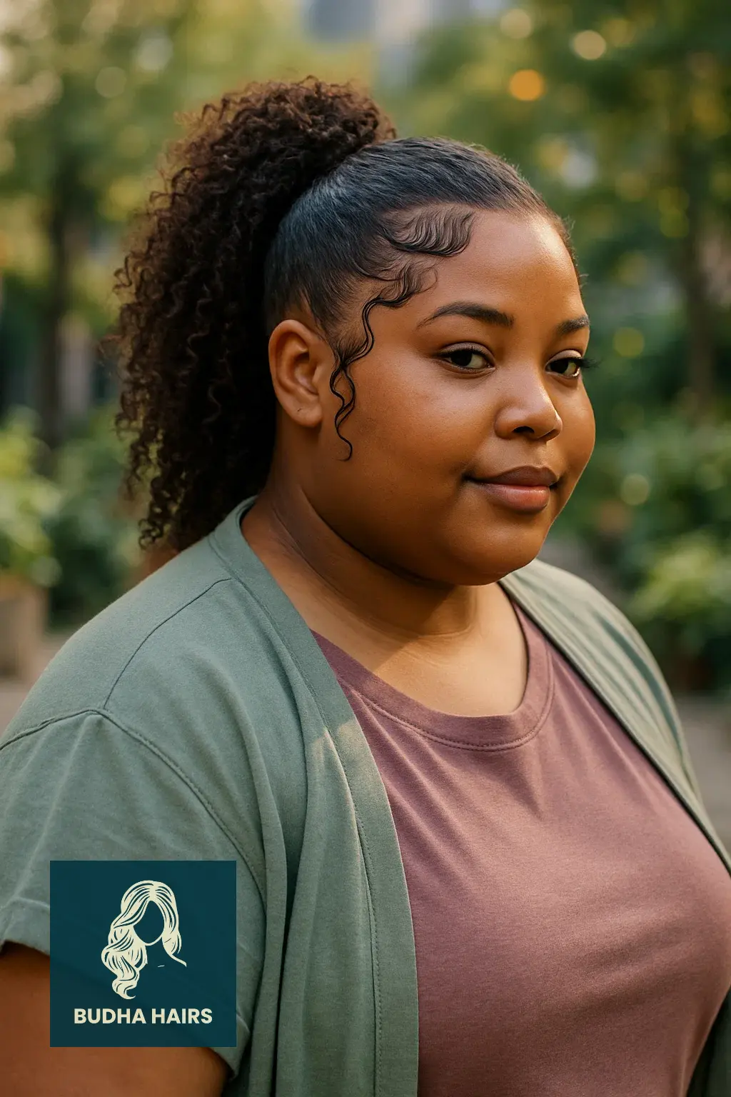 Plus Size Hairstyles for Black Women: 30 Stunning Styles 29 Curly Ponytail With Edge Designs