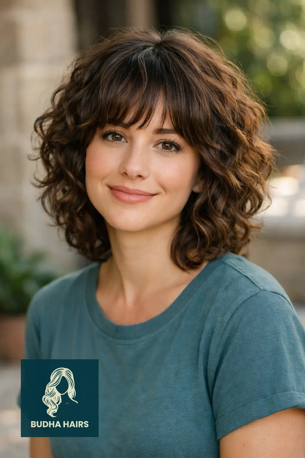 30 Best Shaggy Bob Hairstyles for Fine Hair and Round Faces 12 Curly Shag with Bangs