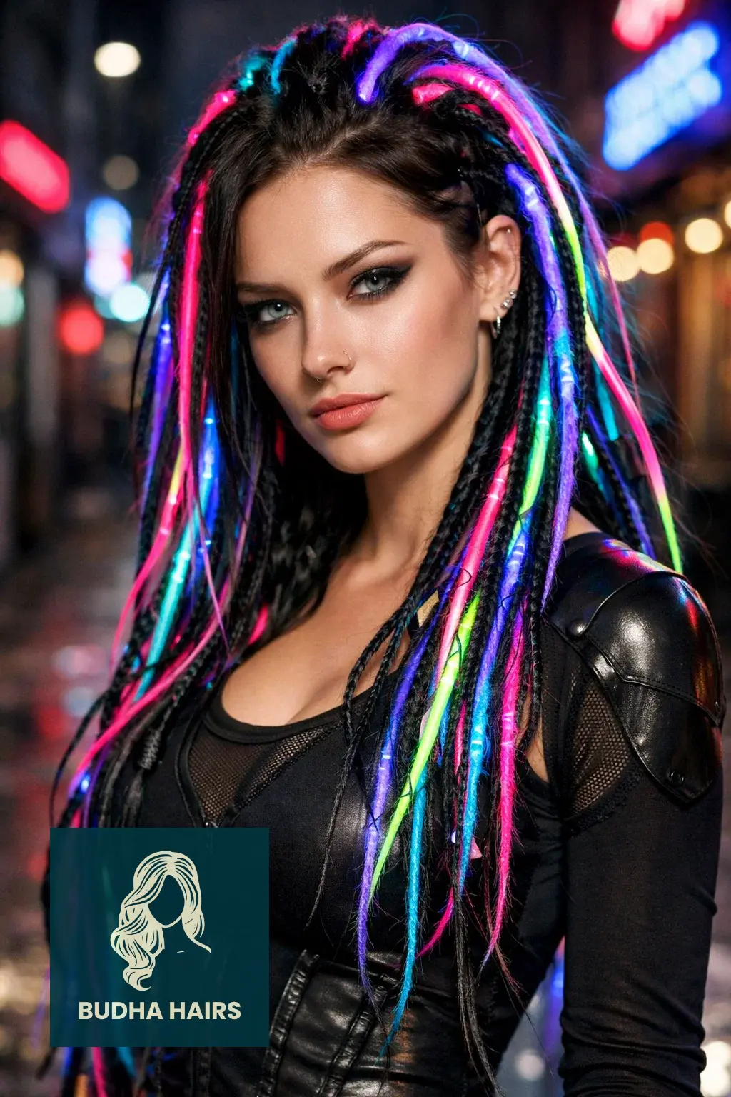 35 Best Vampire Hairstyles for Women - Gothic, Sexy & Scary Looks 19 Cyber-Vamp Neon Dreads