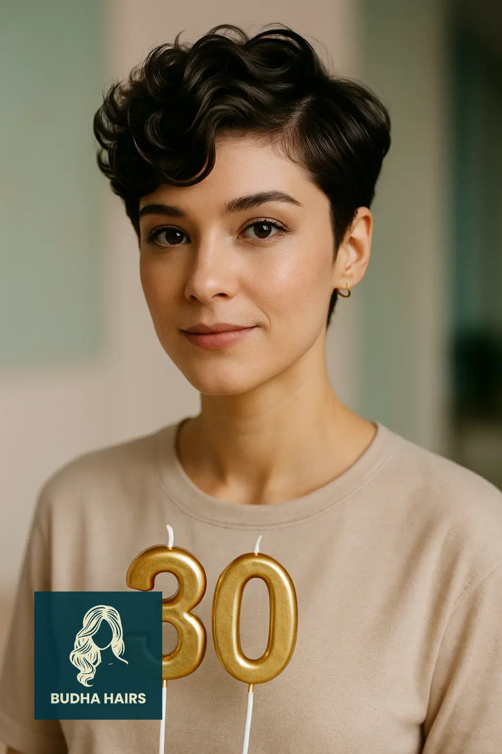 30th Birthday Hairstyles: 35 Stunning Looks for Women 17 Deep Side-Part Pixie With Soft Curls