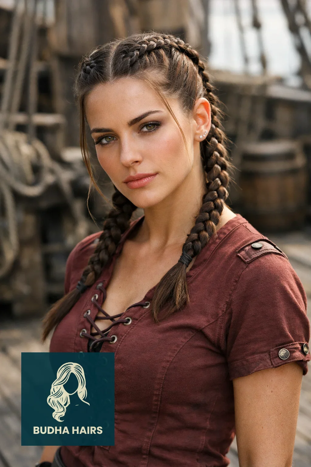 50 Pirate Hairstyles for Women - Rugged & Romantic Looks 13 Double Dutch "Boxer" Braids