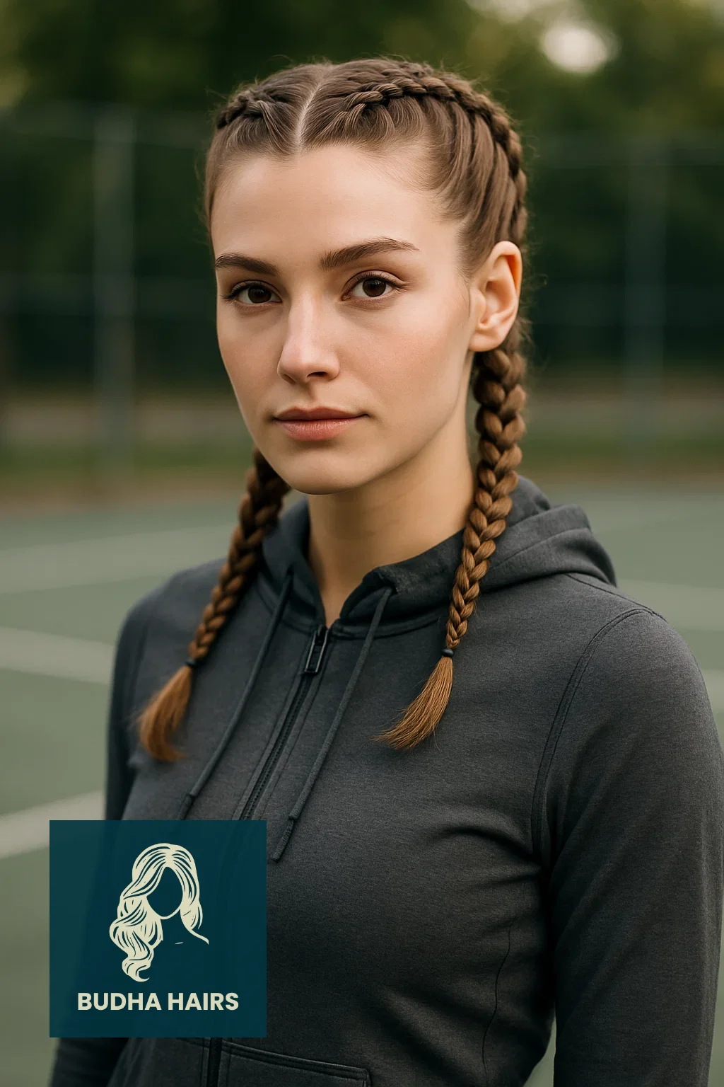 30 Best Hoodie Hairstyles & Easy Hair Hacks for Comfort 3 Double Dutch Braids The Secure Warrior Look
