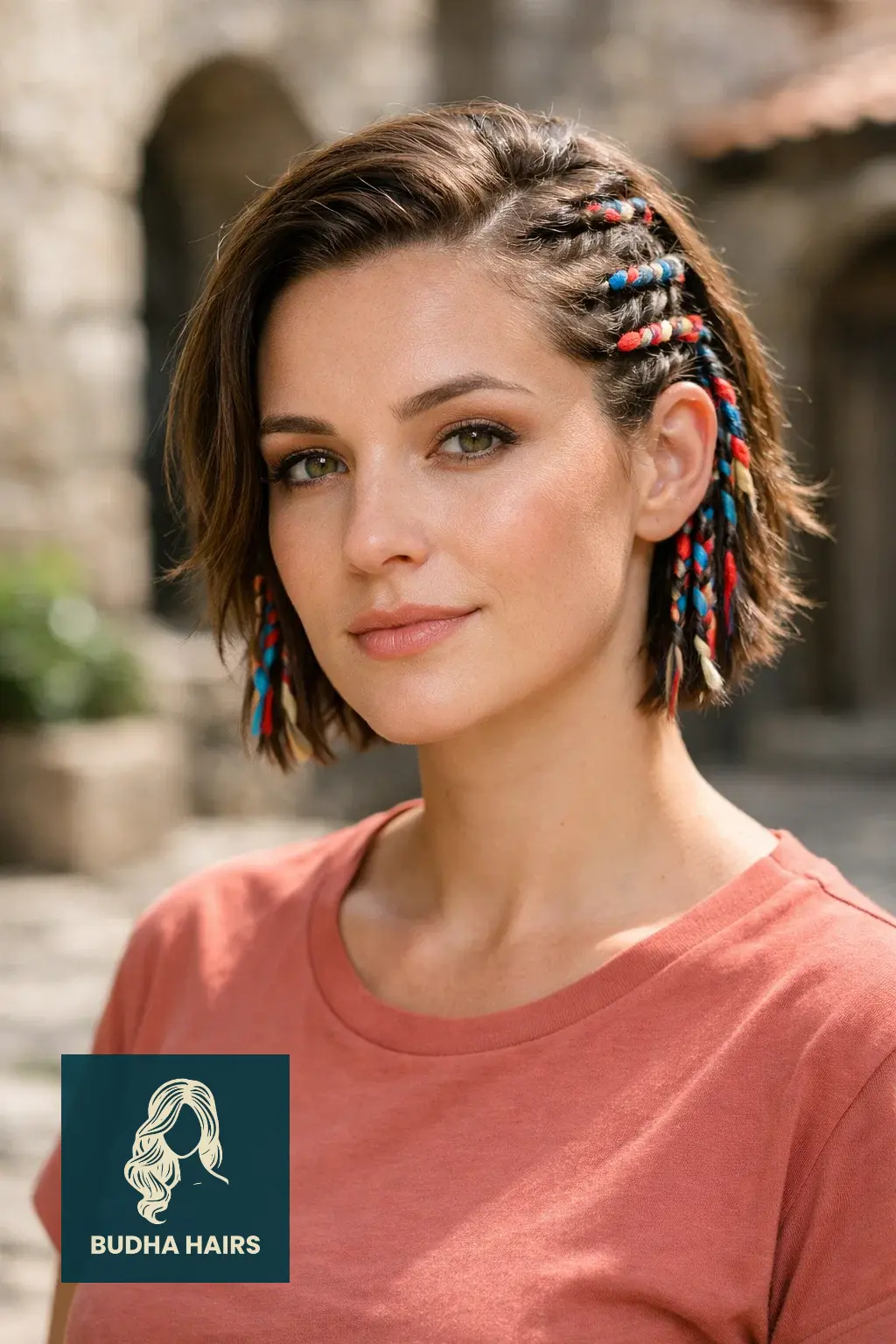 30 Fierce Viking Hairstyles for Women with Short Hair - Braids & Cuts 27 Fabric-Woven Side Braids