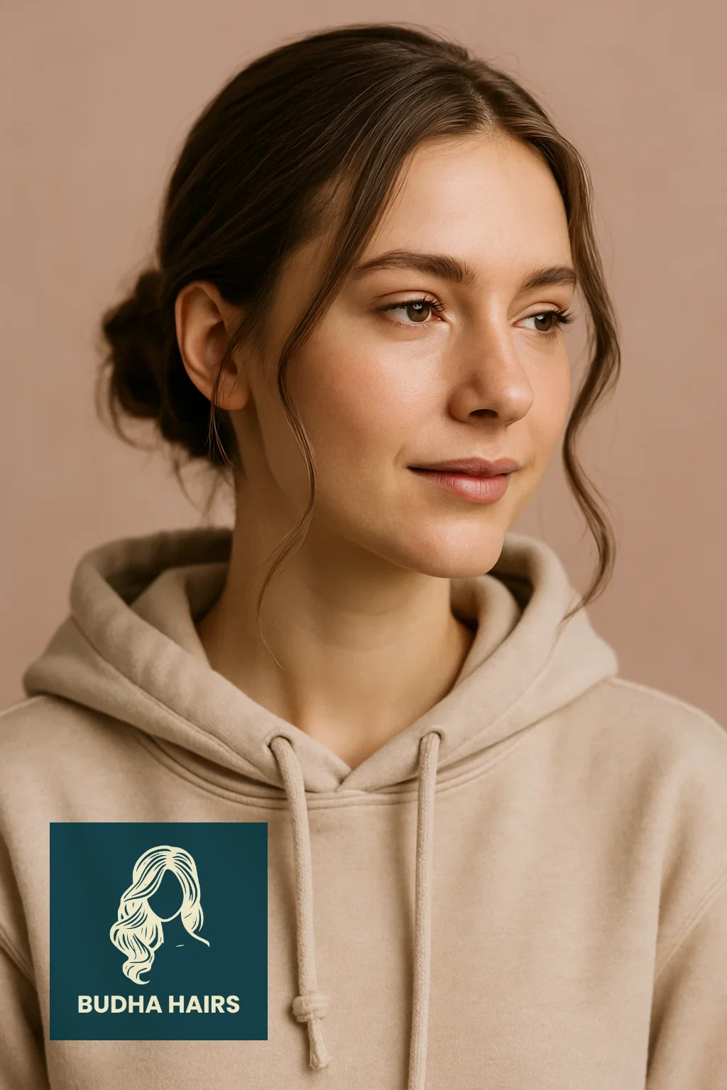 30 Best Hoodie Hairstyles & Easy Hair Hacks for Comfort 4 Face-Framing Tendrils with Low Bun (The Soft Structure)