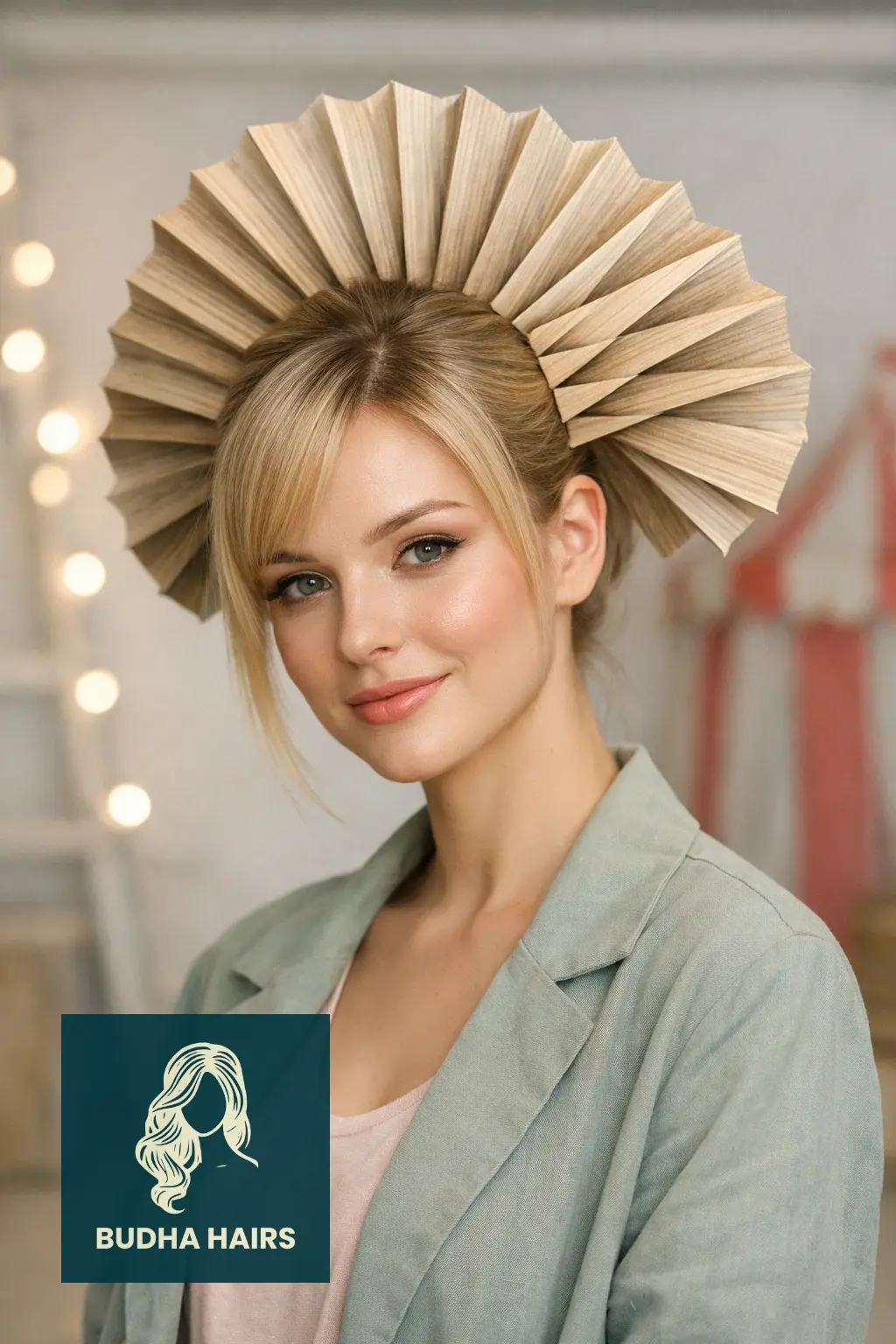 50 Iconic Clown Hairstyles for Women: Cute, Scary & Creative Looks 22 Fan-Shaped Origami Hair