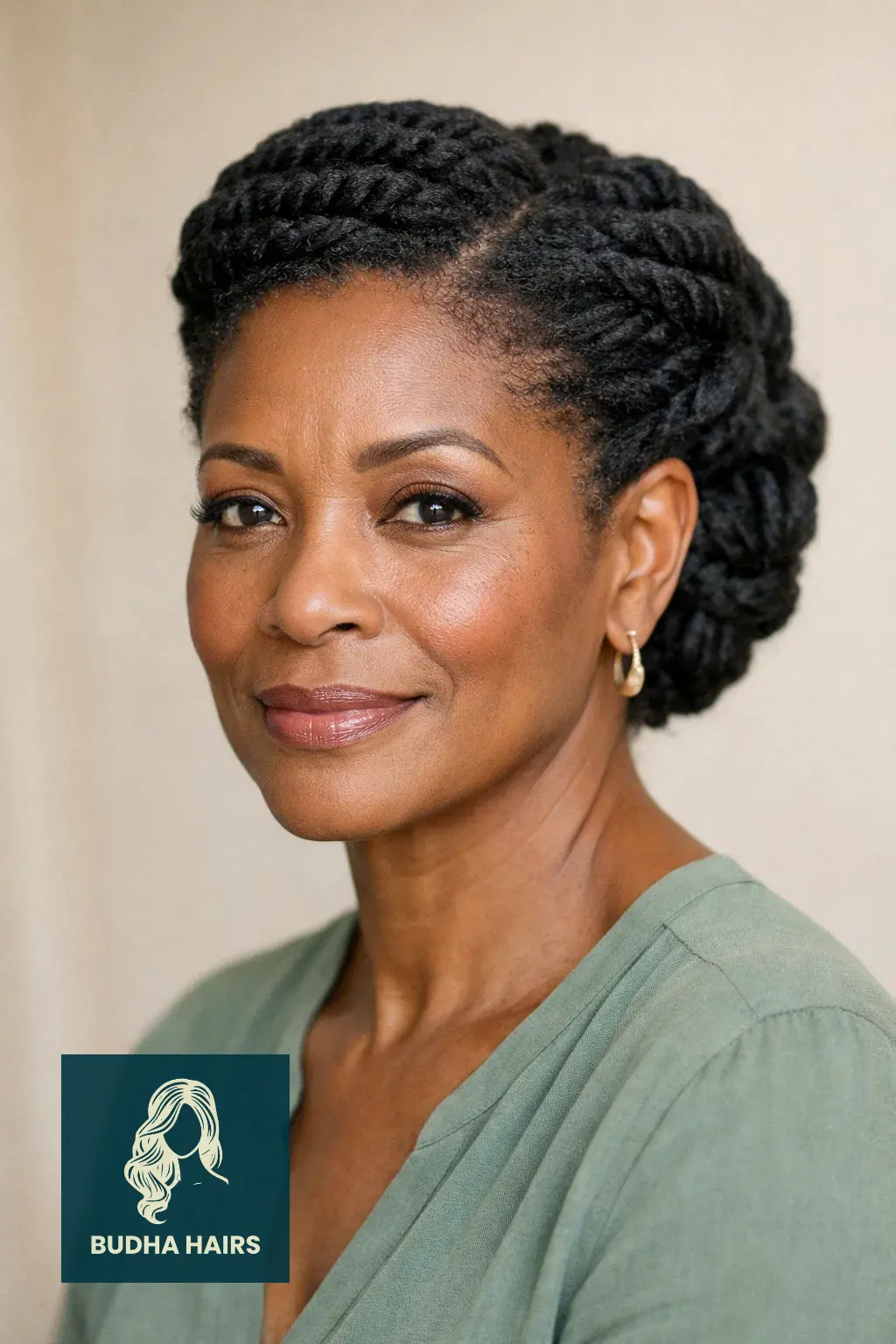 25 Stunning Braids for Older Black Women Over 50 (2026 Guide) 13 Flat Twist Updo