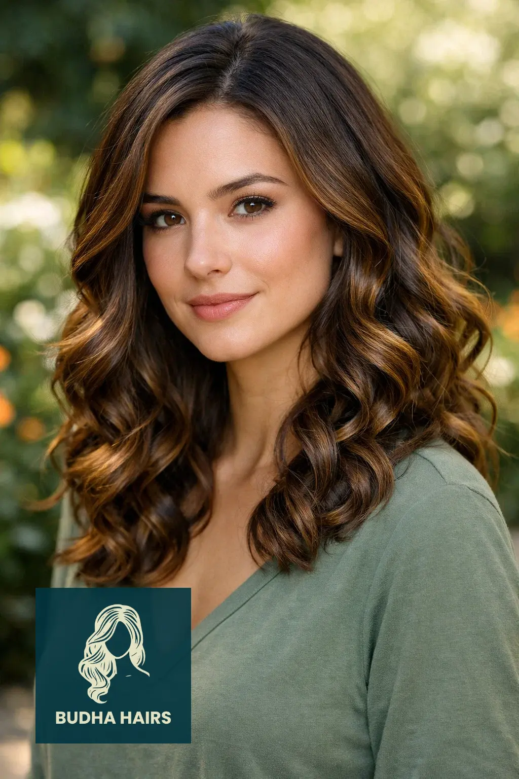 20 Stunning Dark Caramel Balayage Ideas for Brunettes (2026) 9 Glossy Curls With Golden Highlights
