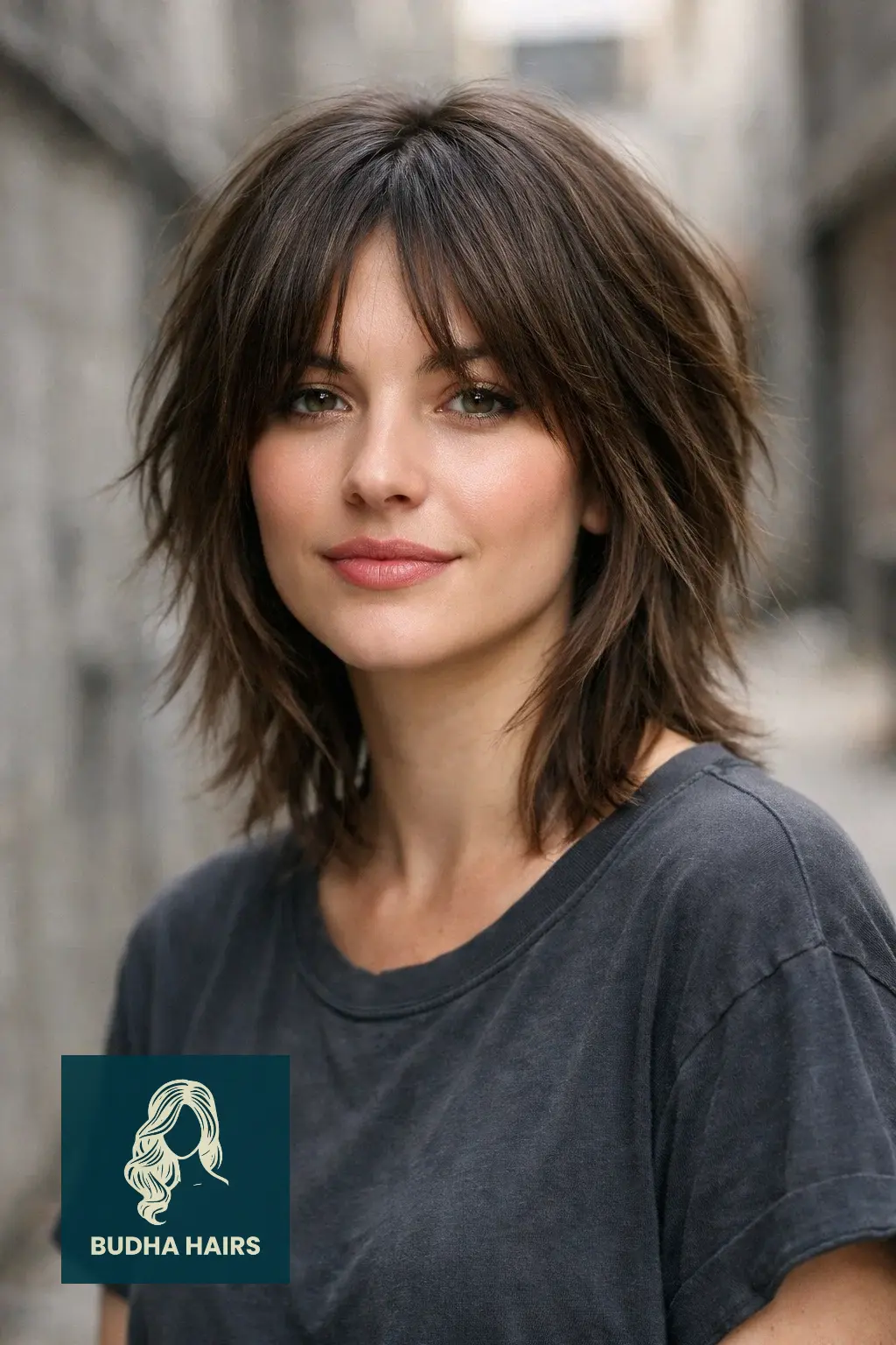 30 Best Shaggy Bob Hairstyles for Fine Hair and Round Faces 26 Grunge Shag with Center Part