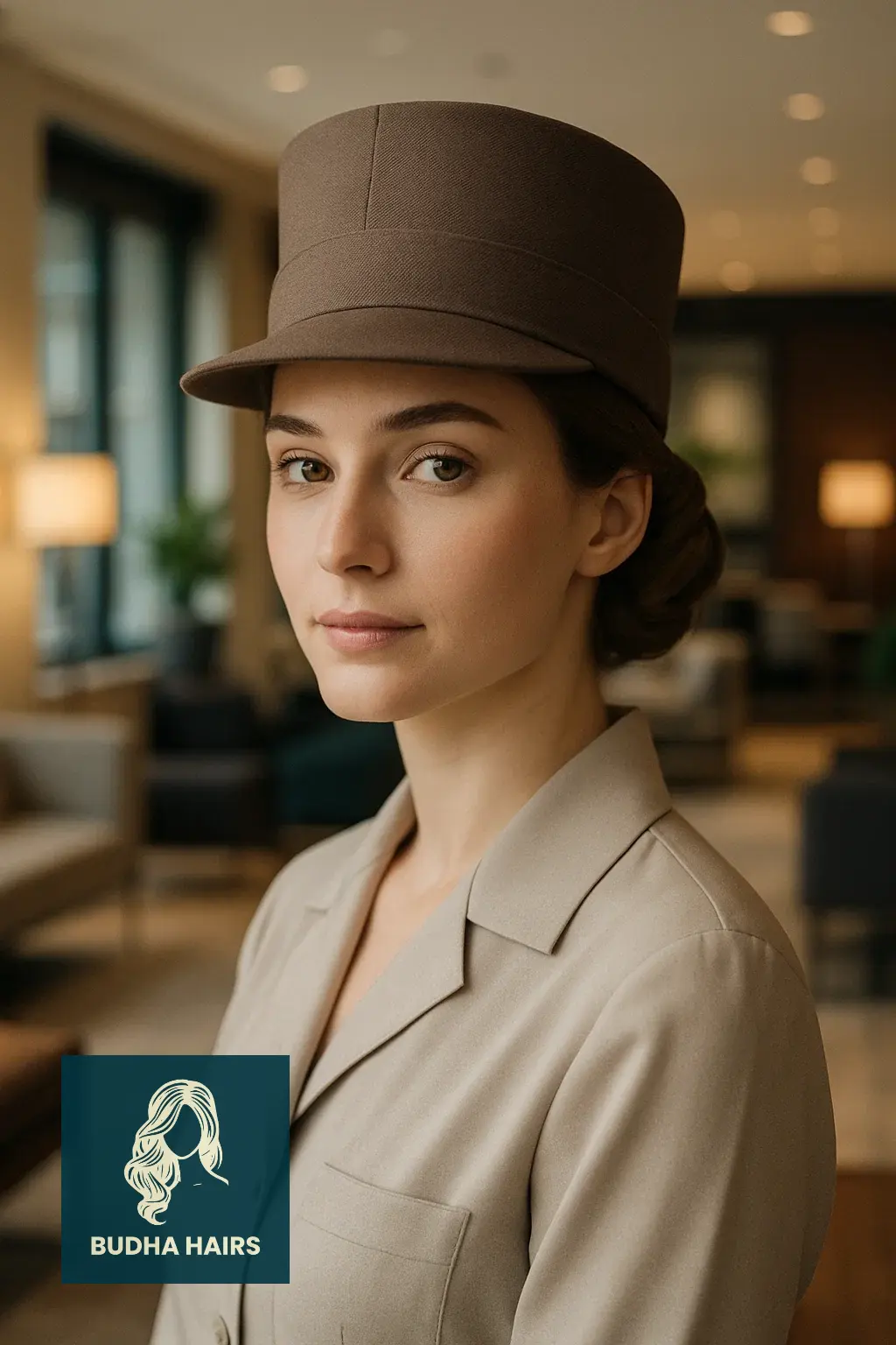 35 Best Hat Hairstyles for Work to Stay Polished & Professional 8 High Crown Hat with a Wrapped Low Twist