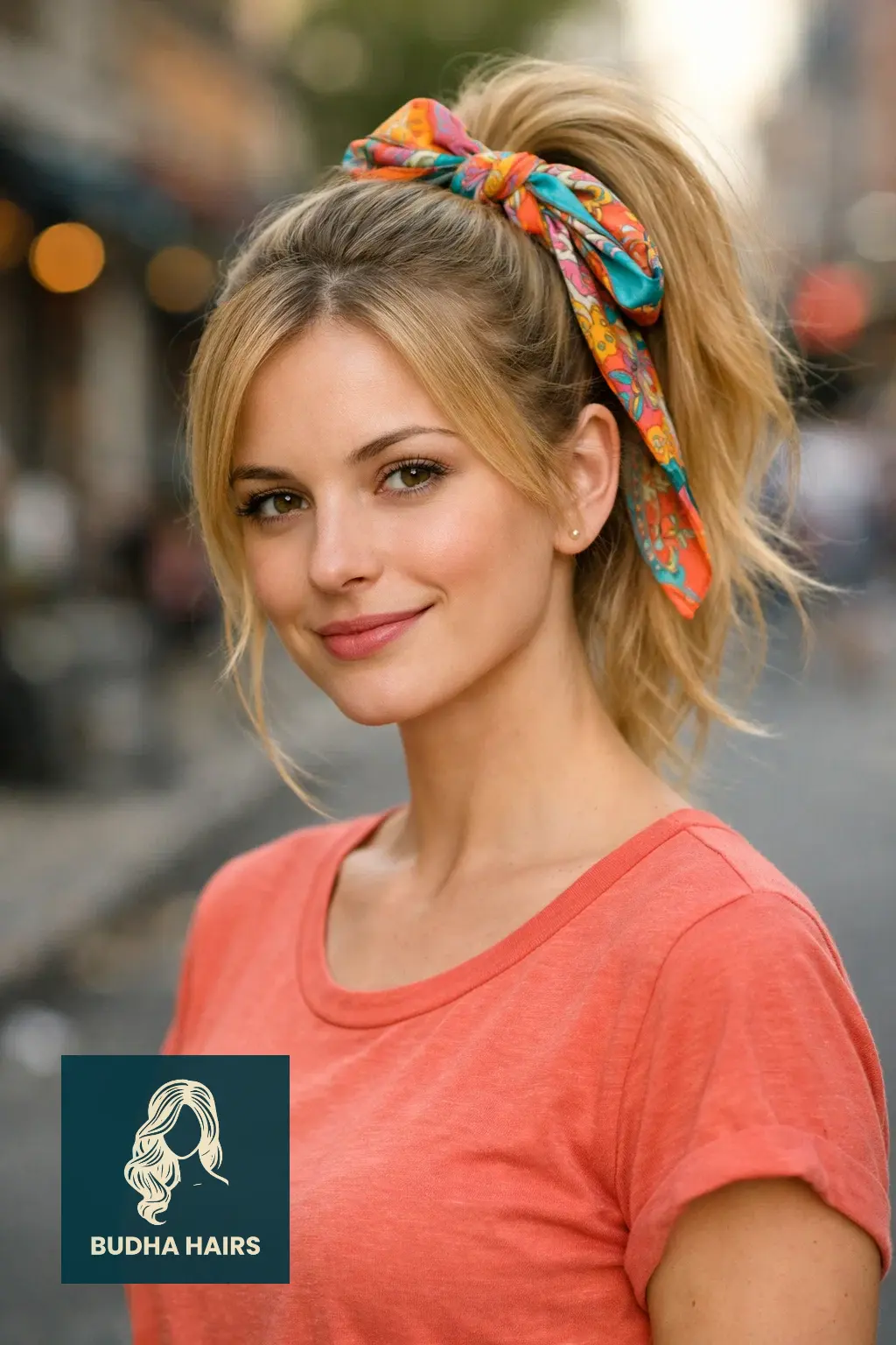 30 Simple yet Volumizing Hairstyles for Thin Hair 25 High Ponytail with a Scarf