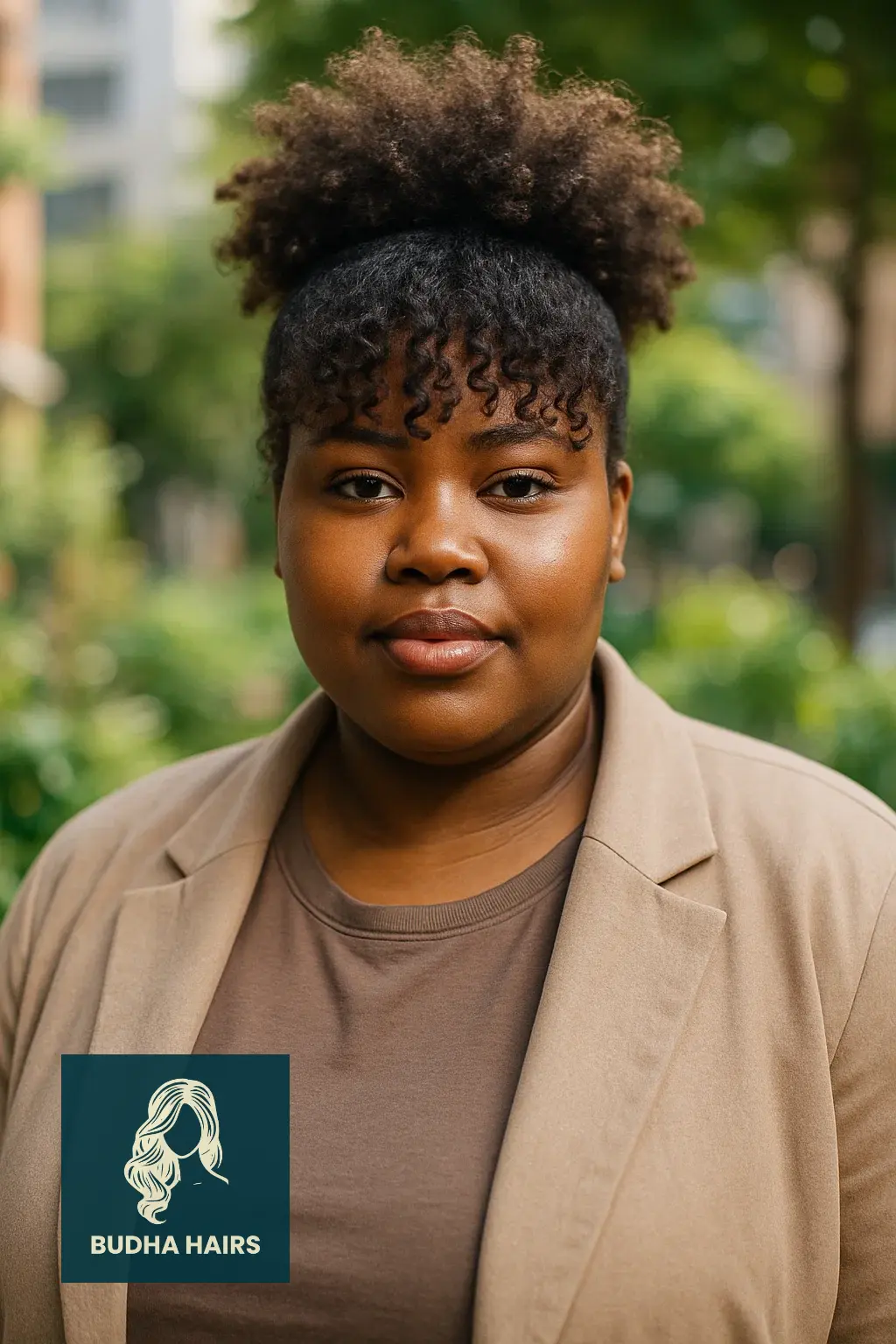 Plus Size Hairstyles for Black Women: 30 Stunning Styles 17 High Puff With Curly Bangs