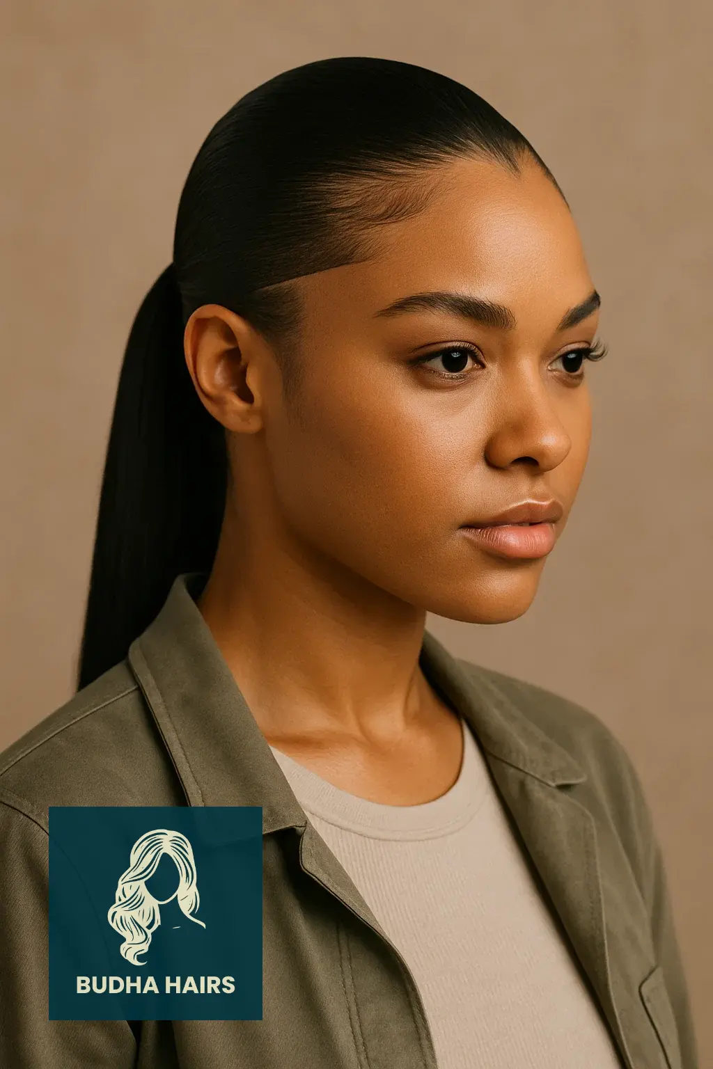 40 Bold Shaved Sides with Ponytail for Black Women Styles 10 High Slick-Back Ponytail with Hard Part