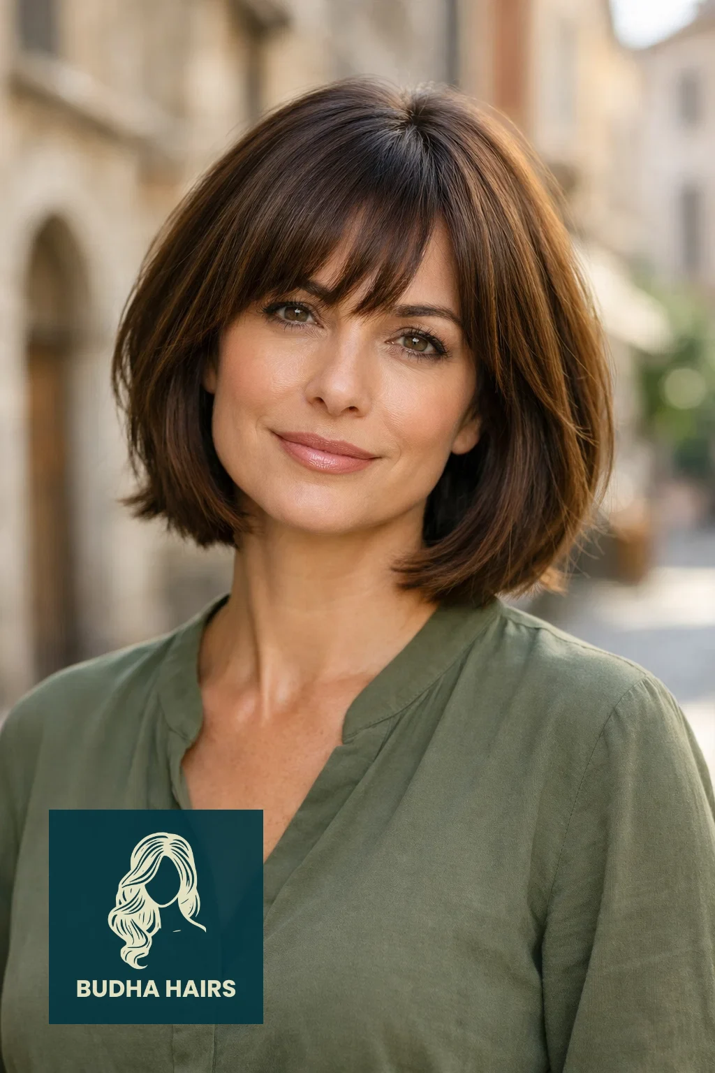 35 Chic Hairstyles for Women Over 40 with Bangs to Try Now 27 Italian Bob With Long Bangs