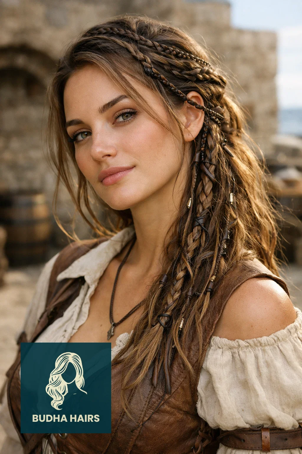 50 Pirate Hairstyles for Women - Rugged & Romantic Looks 24 Lace and Leather Weave