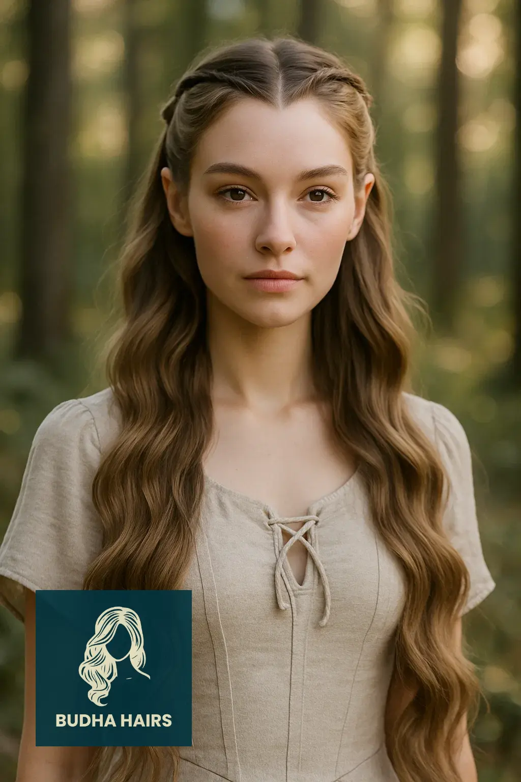 30 Ethereal Elf Hairstyles for a Fantasy Look 7 Long Flowing Waves with Pointed Hairline Braids