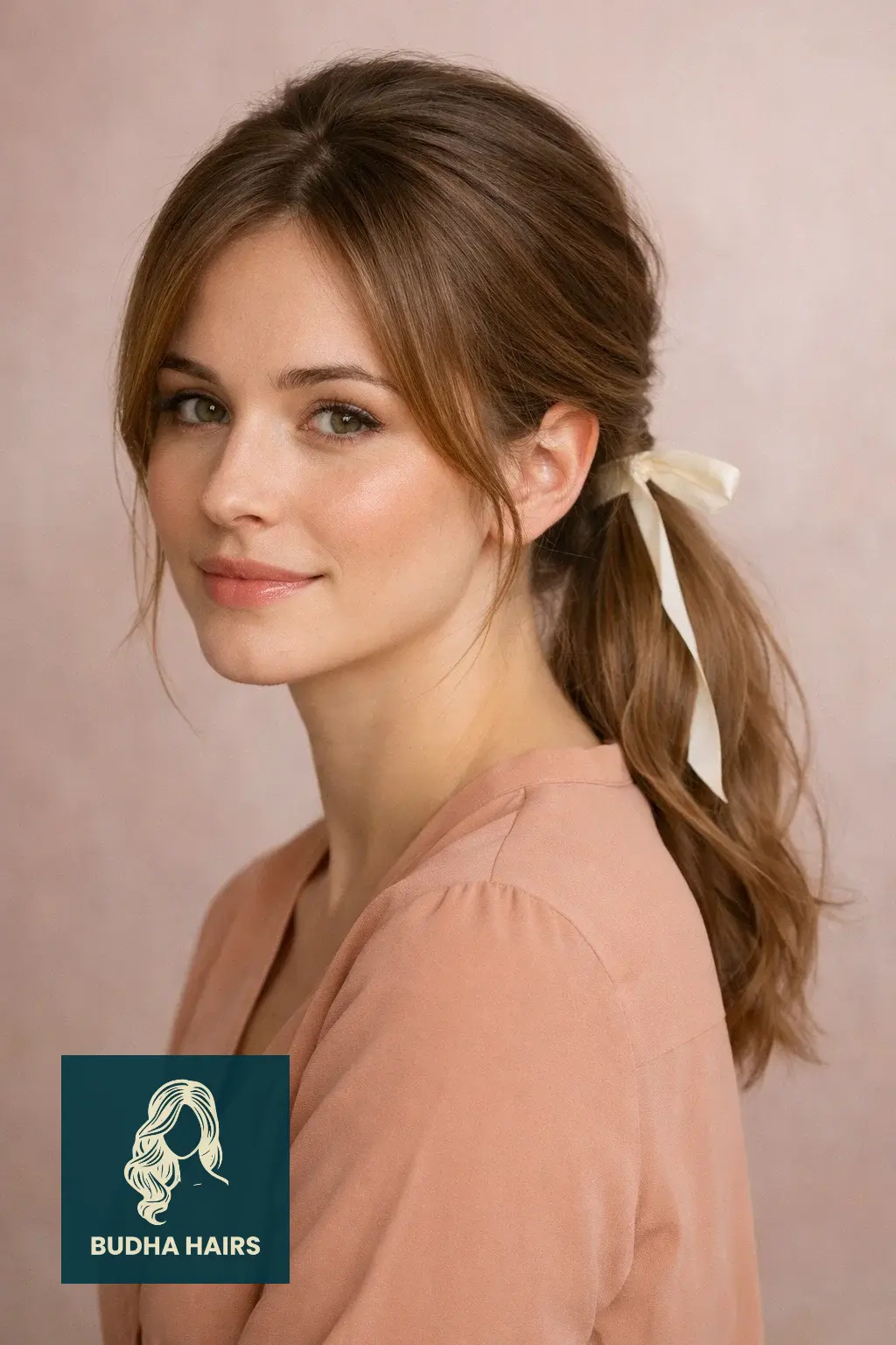 30 Best Formal Hairstyles for Thin Hair for Weddings & Galas 10 Low-Pony with Ribbon Detail