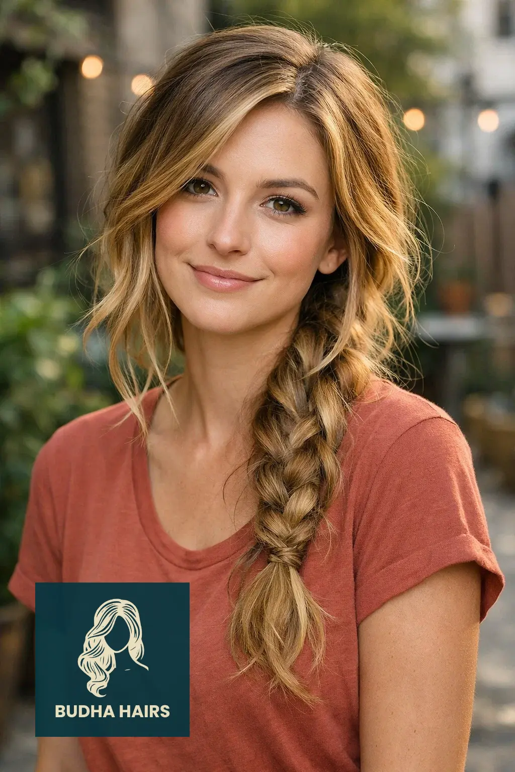 35 Golden Blonde Balayage Looks for a Radiant Shine 30 Messy Side Braid with Caramel Accents