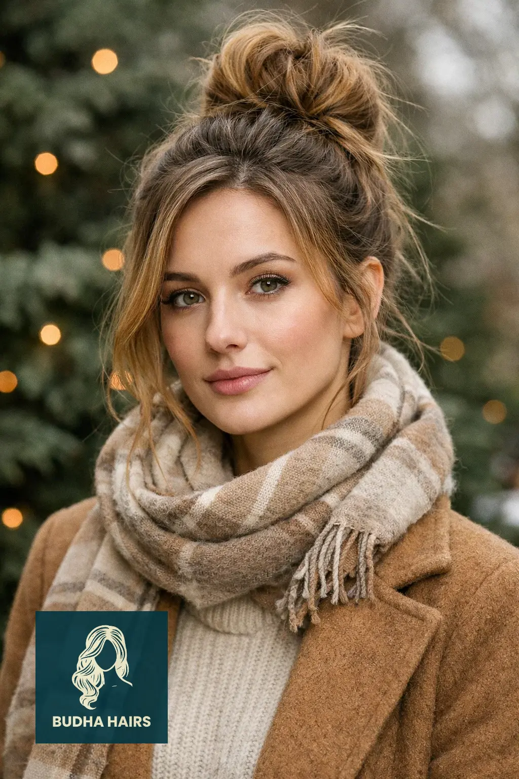 30 Best Christmas Party Hairstyles for a Festive & Glamorous Look 4 Messy Textured Top Knot