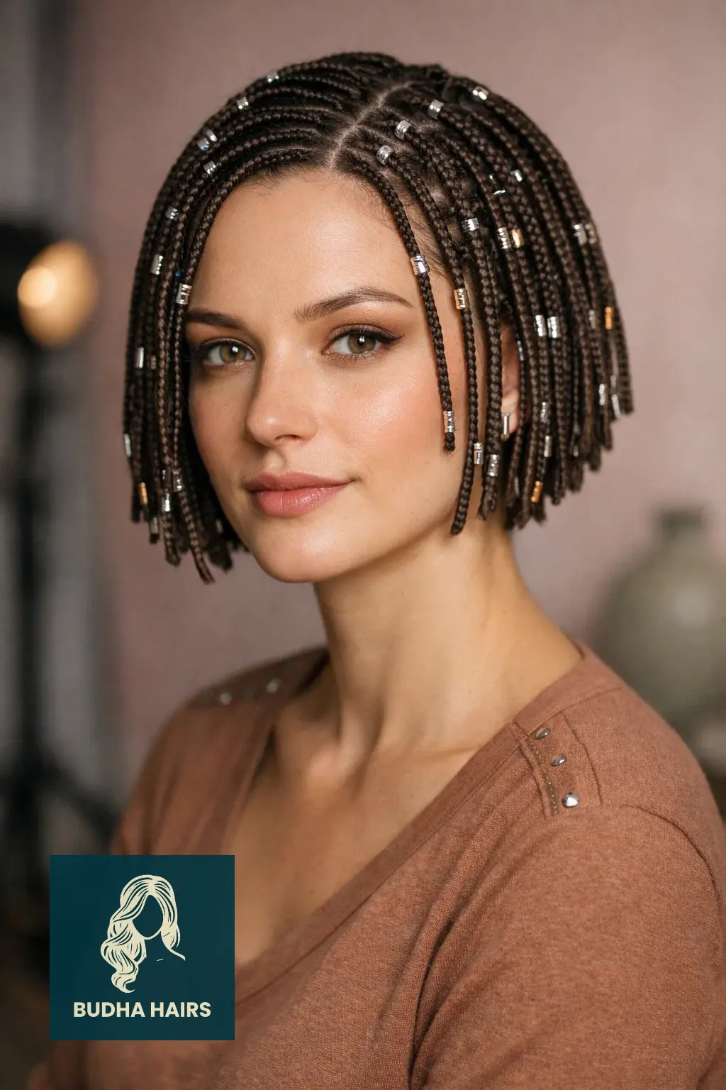 30 Fierce Viking Hairstyles for Women with Short Hair - Braids & Cuts 4 Micro-Braids with Metal Beads