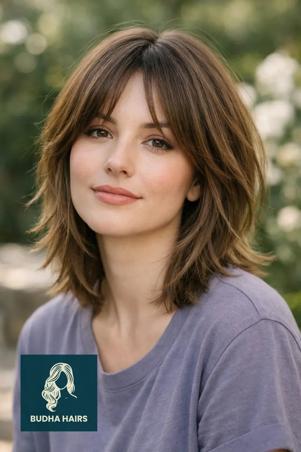 30 Best Shaggy Bob Hairstyles for Fine Hair and Round Faces 11 Middle Part Shag with Face-Framing Layers