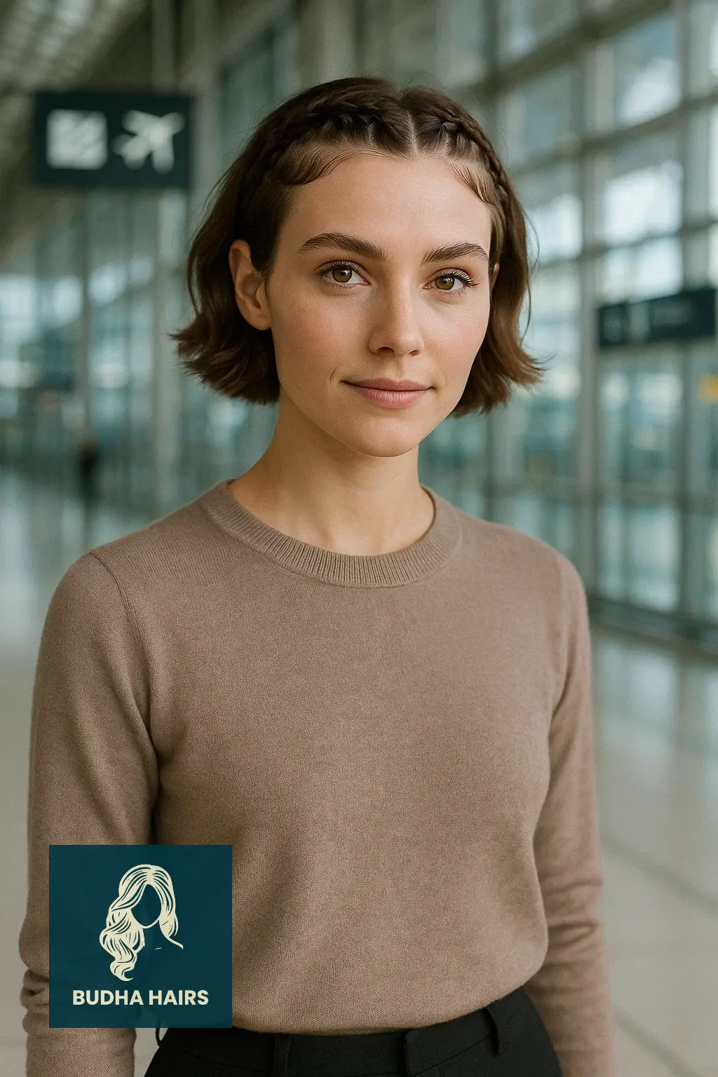 30 Airport Hairstyles for Short Hair: Easy Travel Looks 16 Mini Braided Front Row for Short Hair Flyers