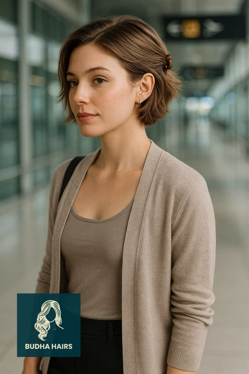 30 Airport Hairstyles for Short Hair: Easy Travel Looks 8 Mini Claw Clip Pull-Back for Short Hair