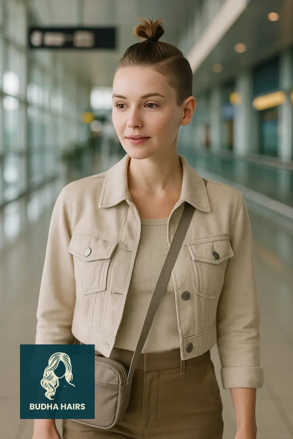 30 Airport Hairstyles for Short Hair: Easy Travel Looks 3 Mini Top Knot for Short Hair on the Go