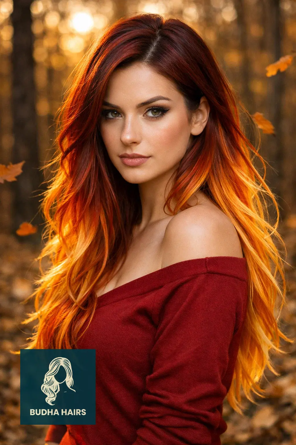 50 Enchanting Witch Hairstyles: Gothic, Modern & Fantasy Looks 27 Phoenix Fire Ombre