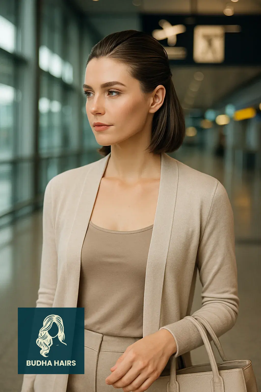 30 Airport Hairstyles for Short Hair: Easy Travel Looks 4 Pinned-Back Layers for a Sleek Airport Look