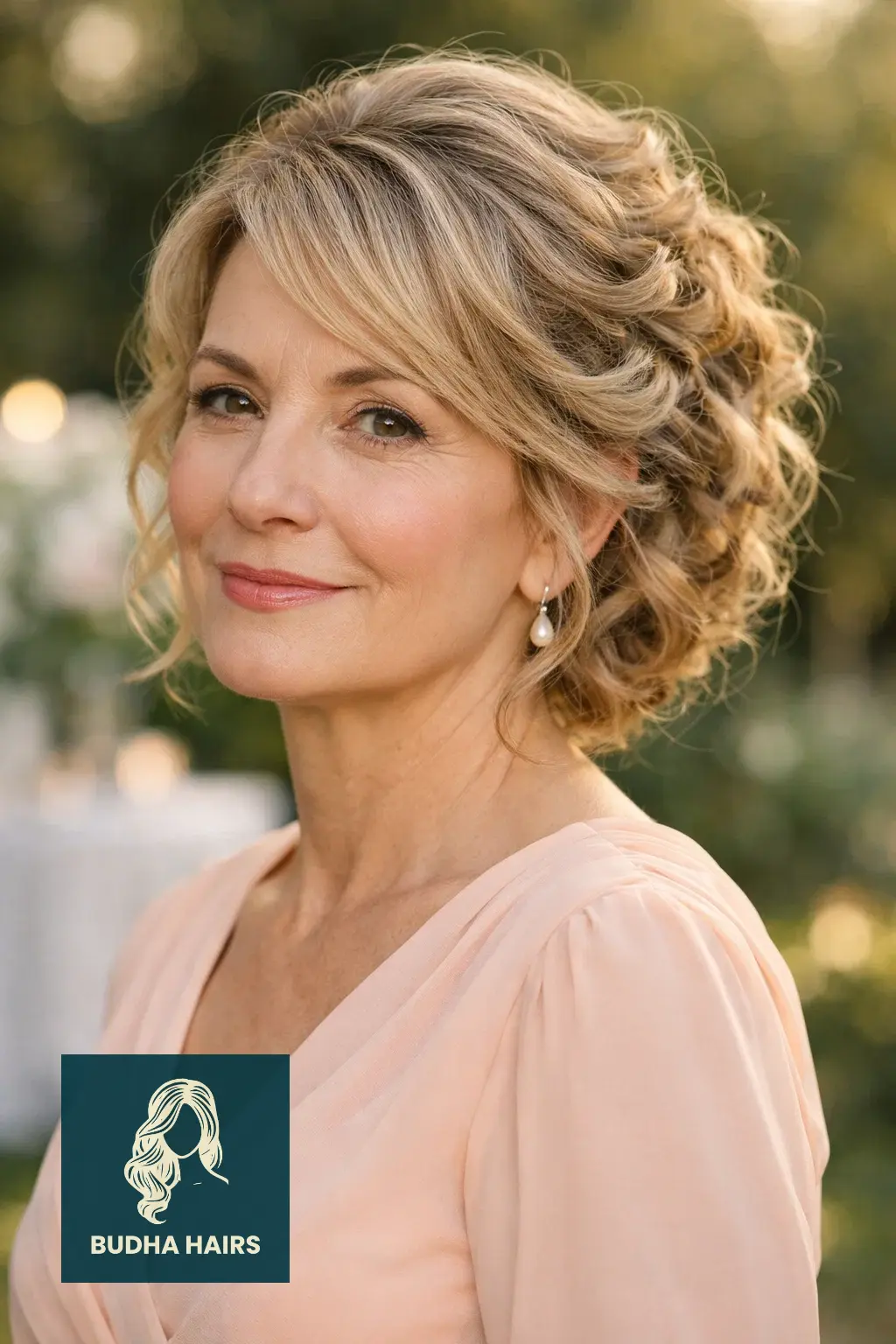 29 Stunning Wedding Hairstyles for Older Women: Elegant & Voluminous 23 Pinned-Up Curly Lob