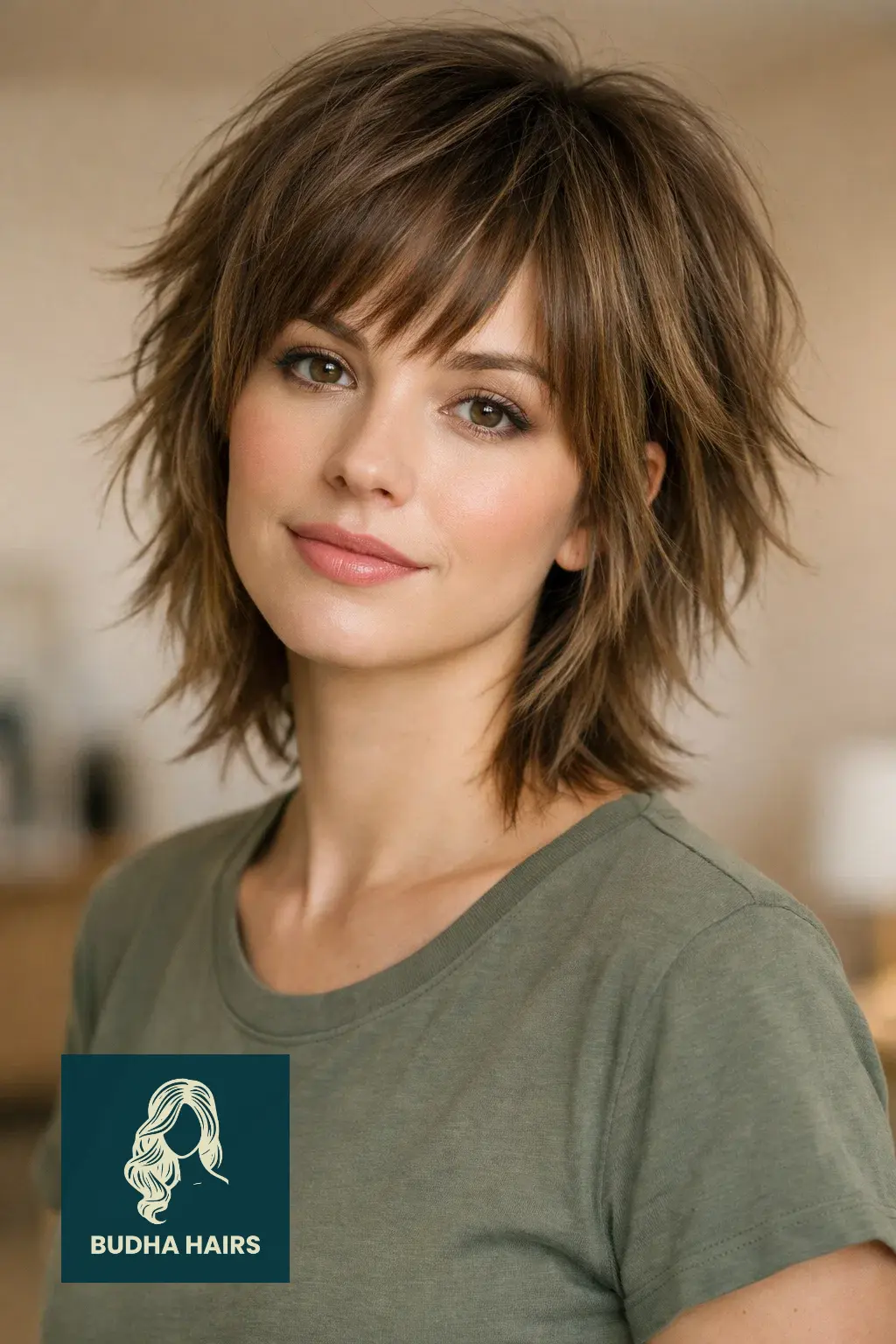 30 Best Shaggy Bob Hairstyles for Fine Hair and Round Faces 27 Razor Cut with Wispy Sideburns