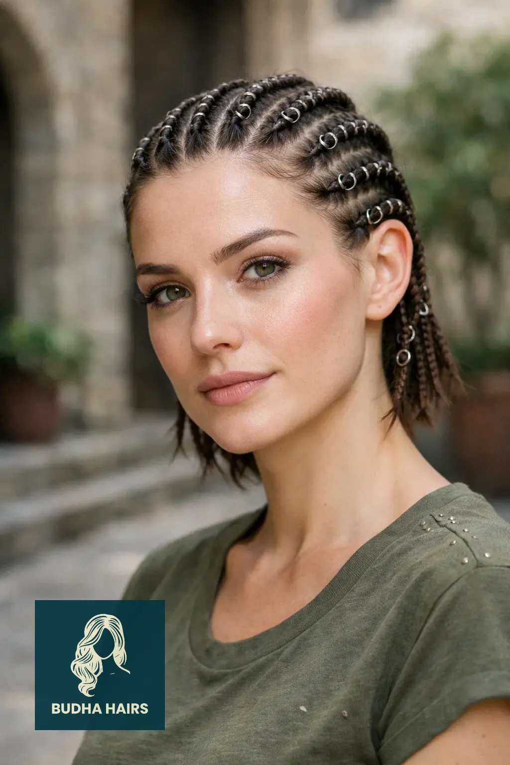 30 Fierce Viking Hairstyles for Women with Short Hair - Braids & Cuts 16 Ring-Weave Cornrows