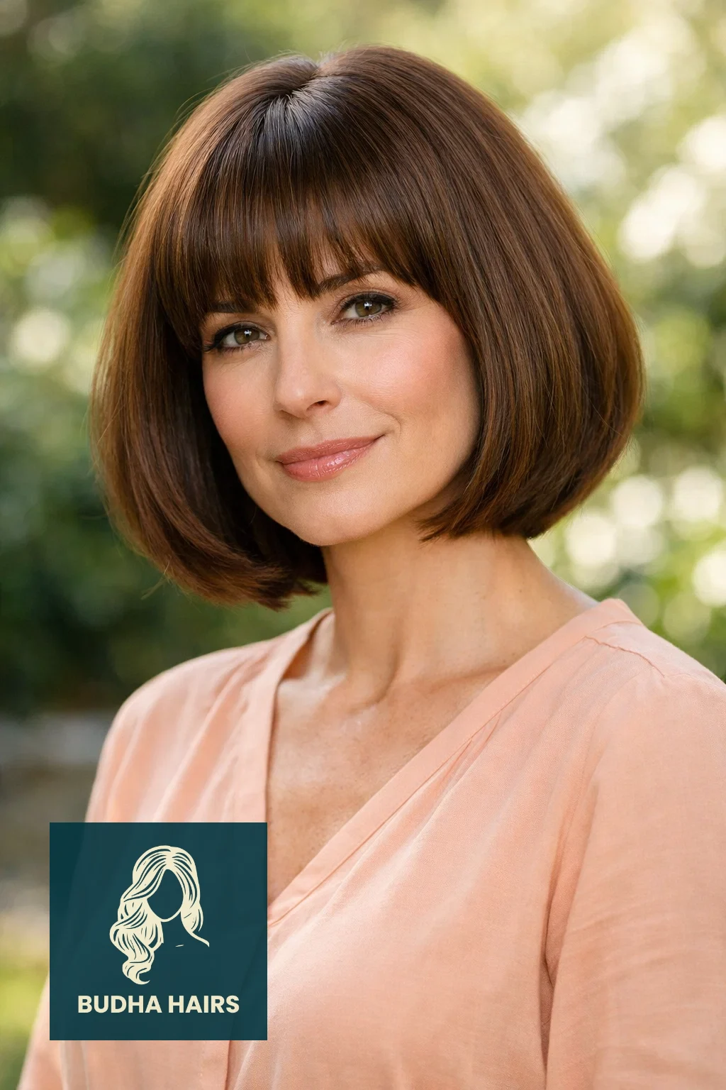 35 Chic Hairstyles for Women Over 40 with Bangs to Try Now 14 Rounded Bob With Full Bangs