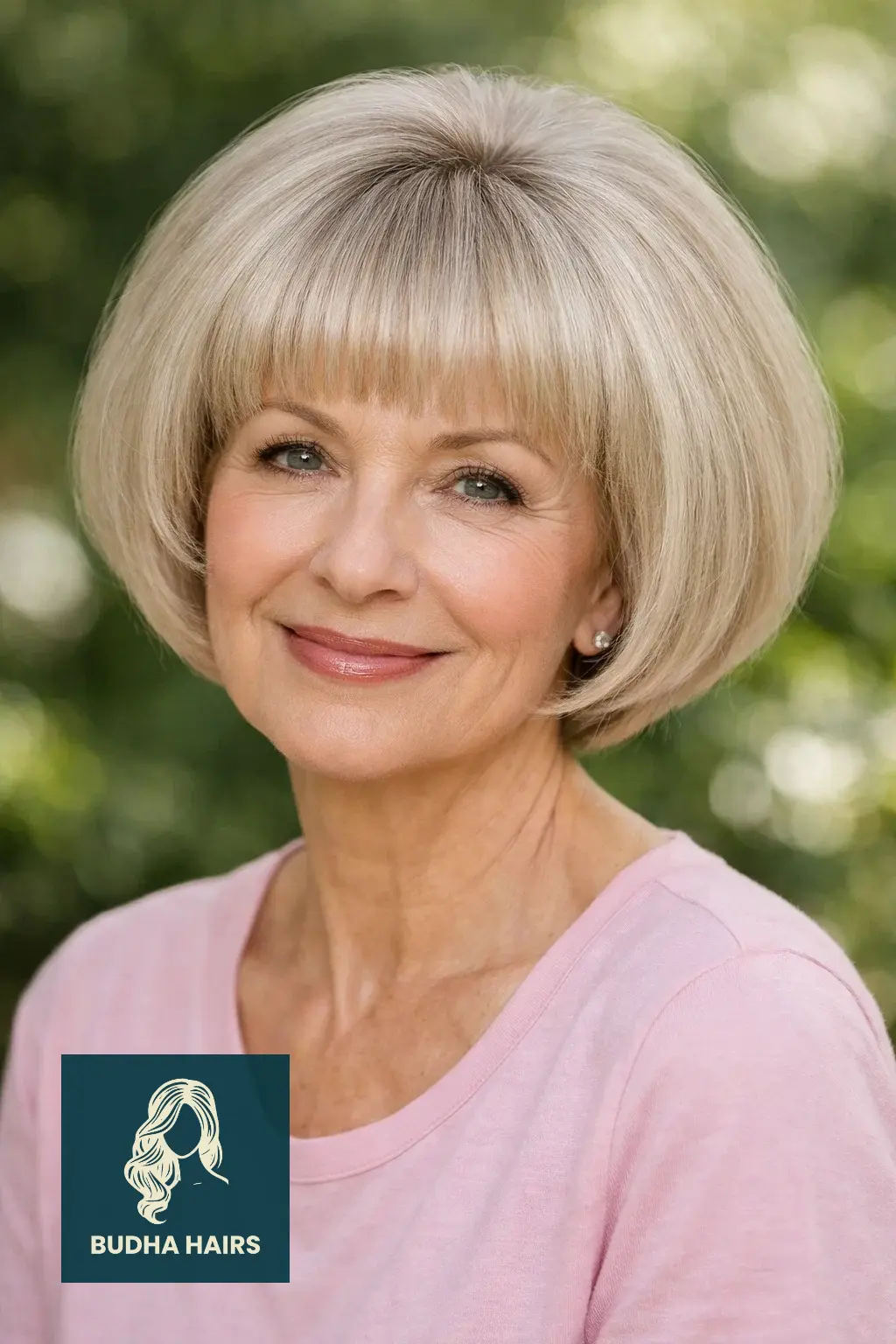 30 Flattering Bobs for Thin Hair for Older Women: Volume & Style 18 Rounded "Bubble" Bob with Micro Bangs