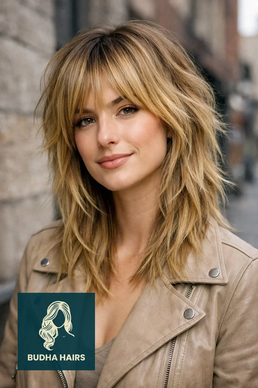 35 Golden Blonde Balayage Looks for a Radiant Shine 12 Shaggy Wolf Cut with Golden Accents