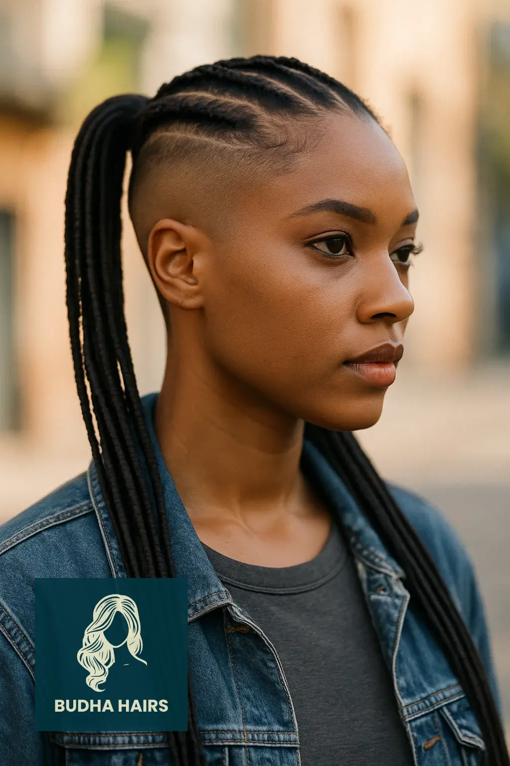 40 Bold Shaved Sides with Ponytail for Black Women Styles 21 Shaved Sides with Braids, Two Ponytails