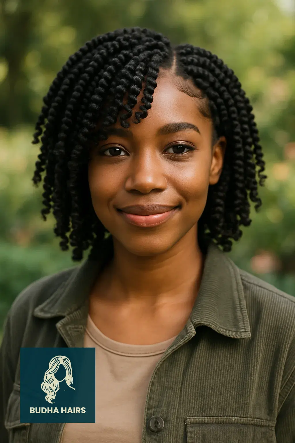 Short Crochet Twist Hairstyles: 35 Trendy Protective Looks 32 Short Crochet Twists with Curly Side Bangs