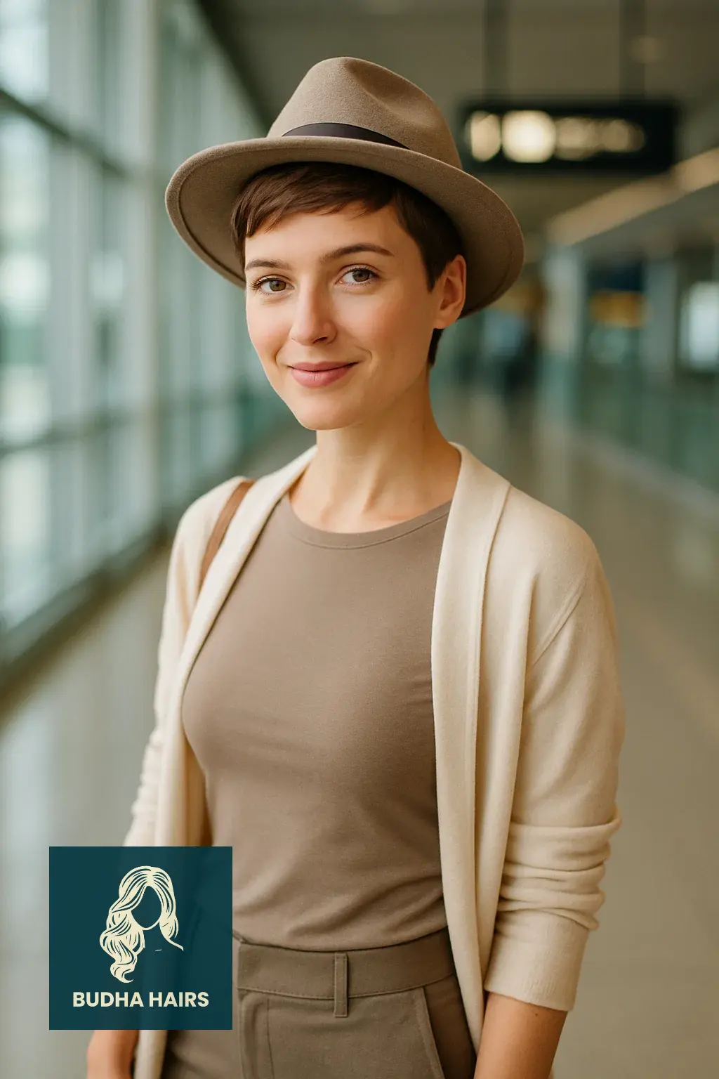 30 Airport Hairstyles for Short Hair: Easy Travel Looks 30 Short Hair Hat-Friendly Travel Style