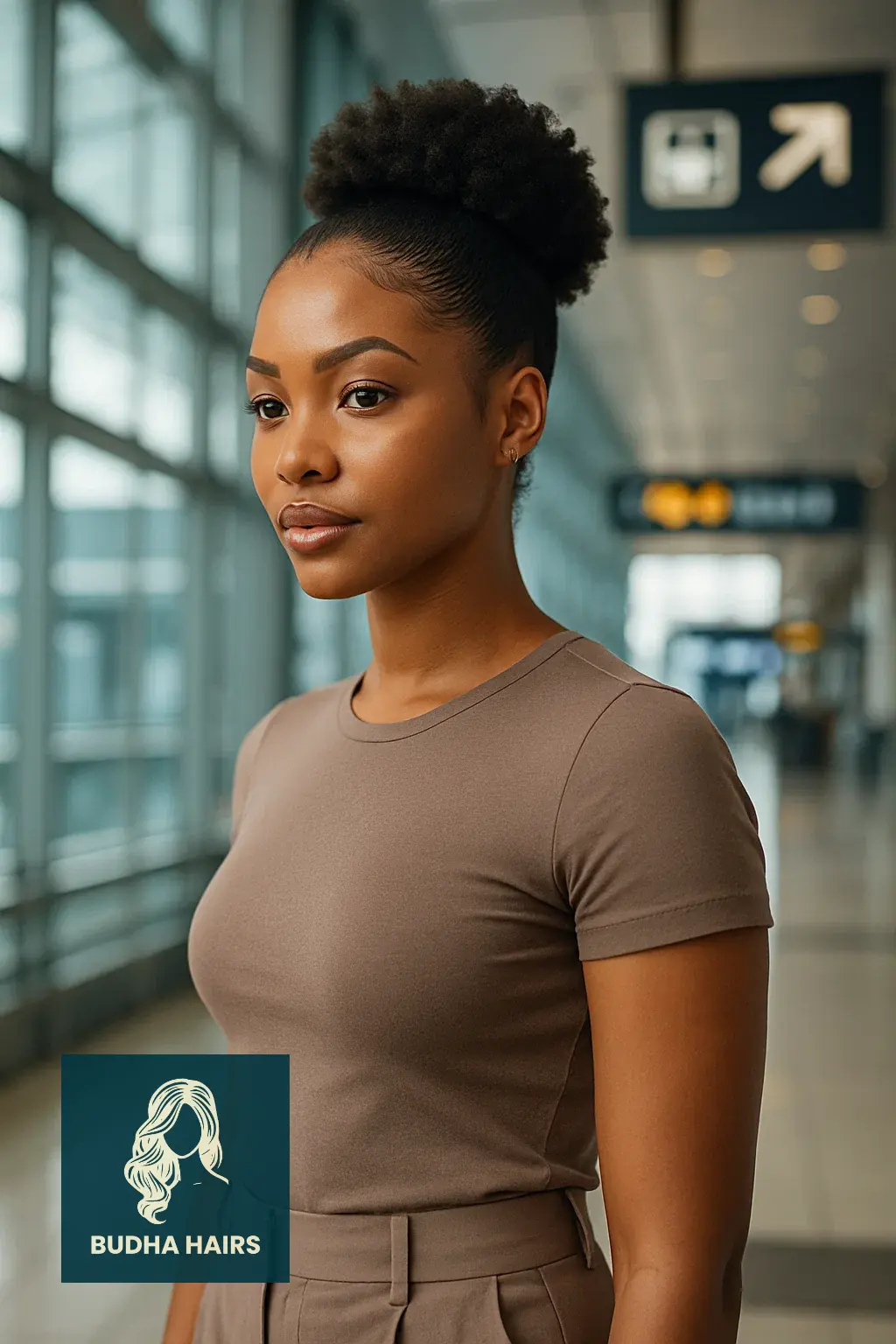 30 Airport Hairstyles for Short Hair: Easy Travel Looks 28 Short Natural Puff with Edge Control Finish