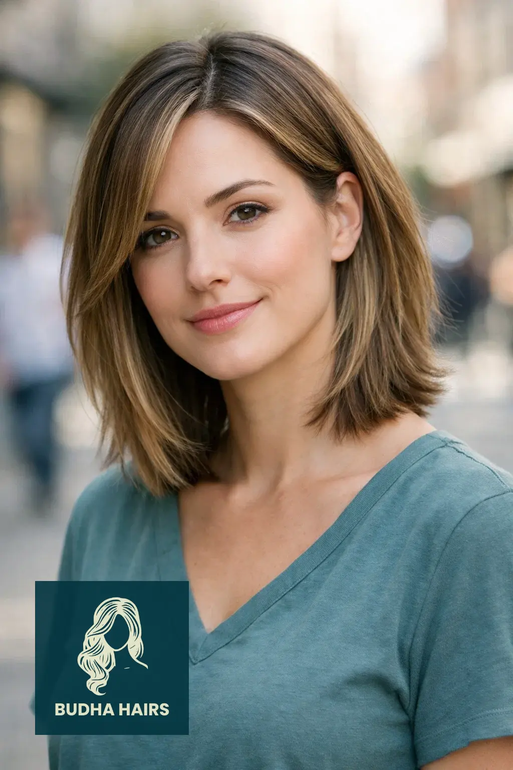 35 Best Short Hairstyles for Thin Hair and Oval Face 32 Side-Parted Layered Lob with Hidden Depth