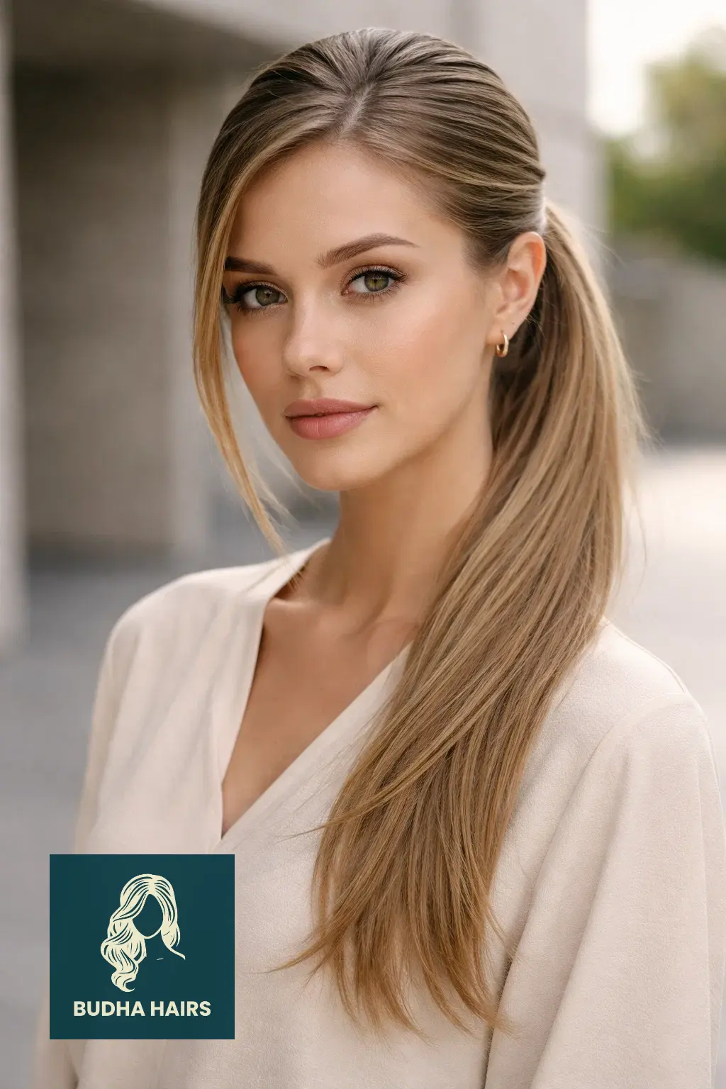 25 Best Long Thin Hair Hairstyles for Maximum Volume & Length 22 Side-Parted Sleek Ponytail