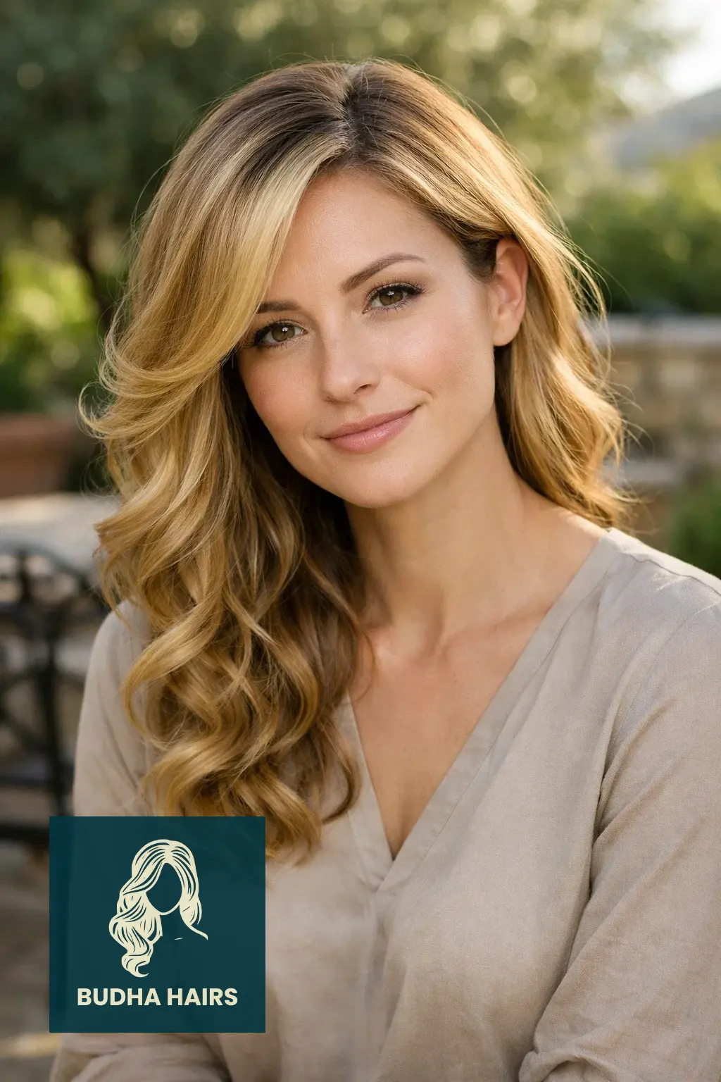 35 Golden Blonde Balayage Looks for a Radiant Shine 15 Side-Swept Curls with Warm Blonde Tones