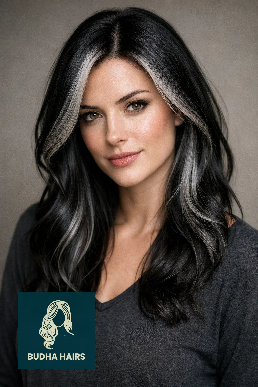 25 Ash Blonde Balayage Hairstyles That Look Expensive and Chic 14 Silvery Ash on a Jet Black Foundation