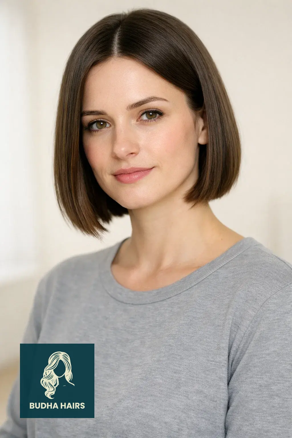 25 Best Short Bob Hairstyles for Thin Fine Hair for Instant Volume 18 Sleek Center-Parted Bob