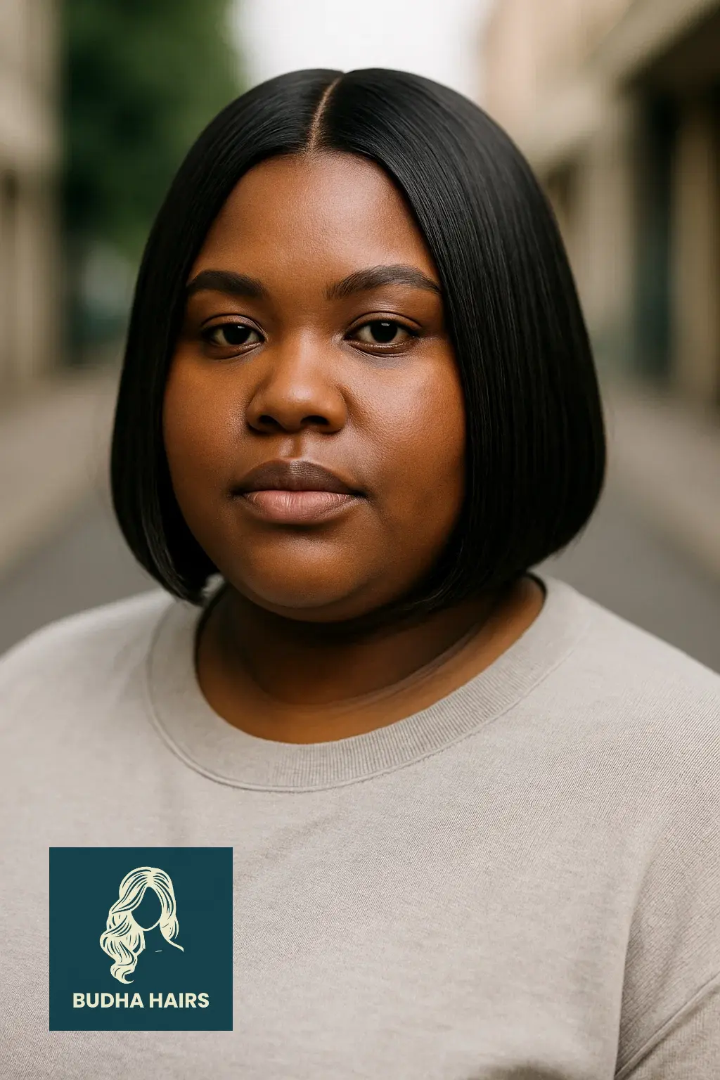 Plus Size Hairstyles for Black Women: 30 Stunning Styles 4 Sleek Middle-Part Bob With Tucked Ends