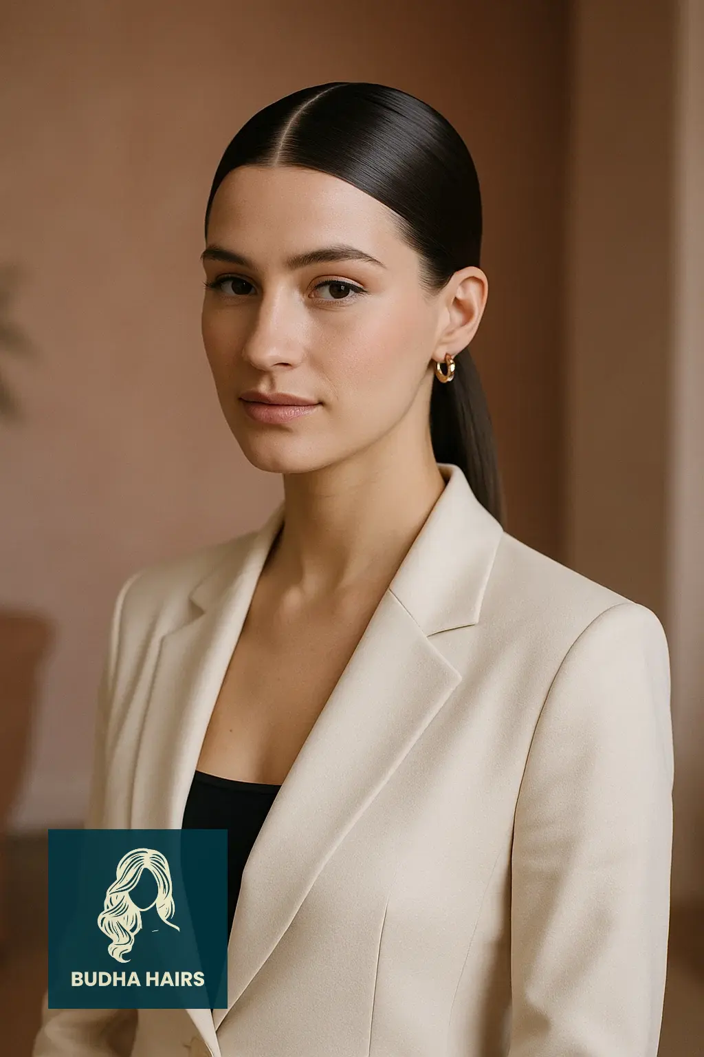 30th Birthday Hairstyles: 35 Stunning Looks for Women 2 Sleek Middle-Part Ponytail