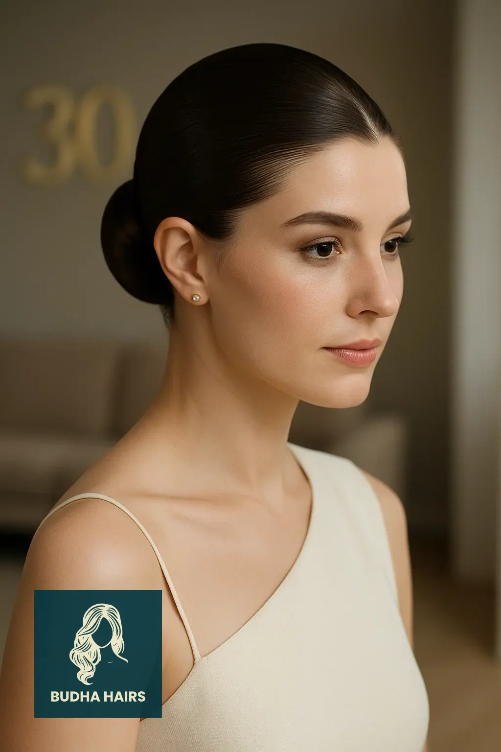 30th Birthday Hairstyles: 35 Stunning Looks for Women 6 Smooth Low Bun with Polished Finish